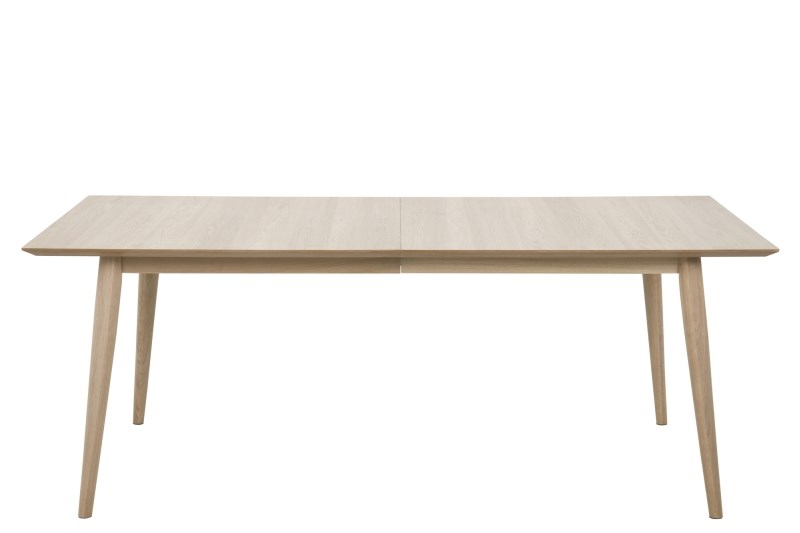ACT NORDIC Century Matbord - Naturfärgat Trä, Vitpigmenterad Ek, med Utdragsfunktion, Rektangulär (75 x 200 x 100 cm)