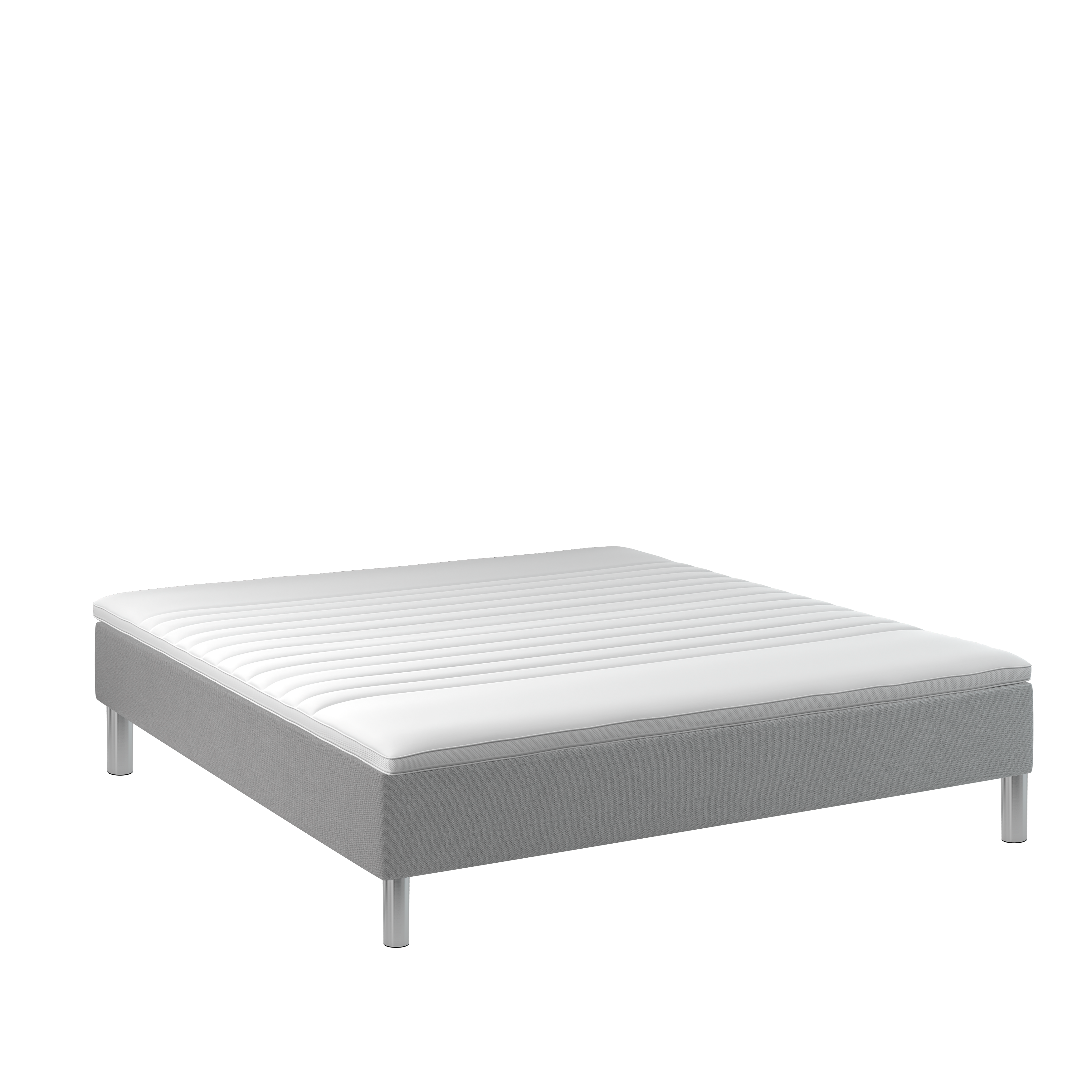 BOBOhome Tidur boxmadrass inkl. bäddmadrass, 180x200, heltäckande - ljusgrå Fast (80-100 kg) Medium