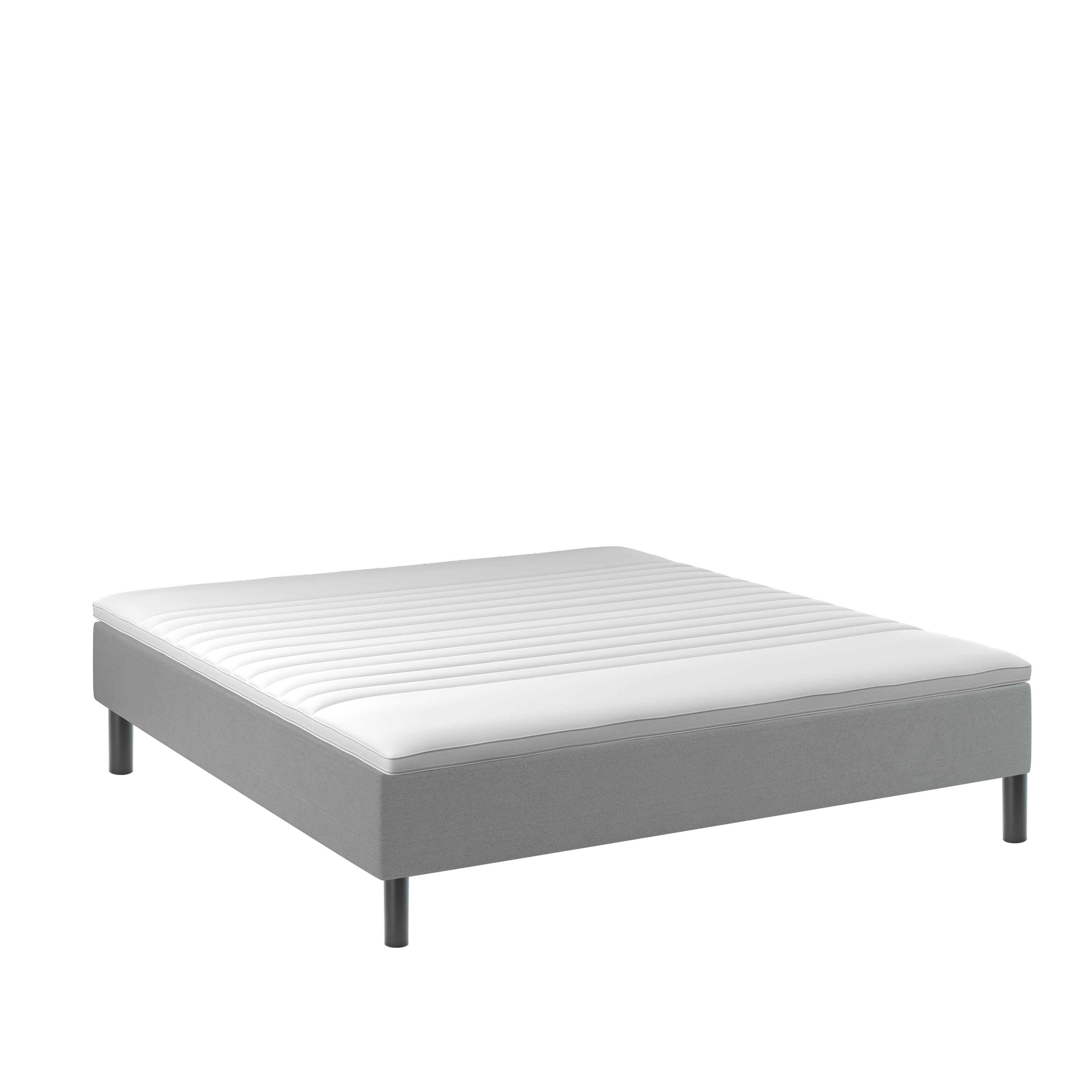 BOBOhome Tidur boxmadrass inkl. bäddmadrass, 180x200, heltäckande - ljusgrå Medium (under 80 kg) Medium
