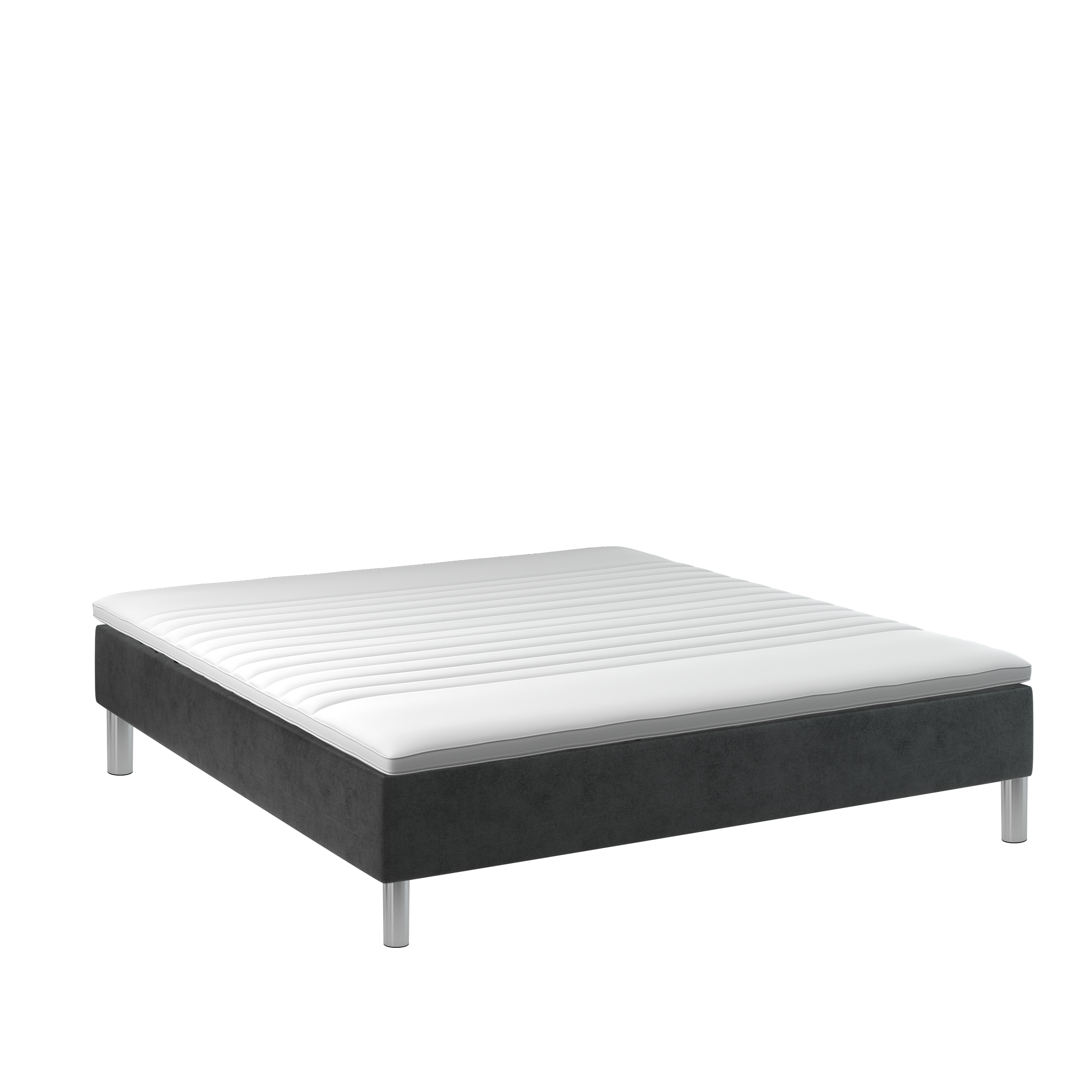 BOBOhome Tidur boxmadrass inkl. övermadrass, 180x200, heltäckande - antracitgrå Fast (80-100 kg) Ekstra fast