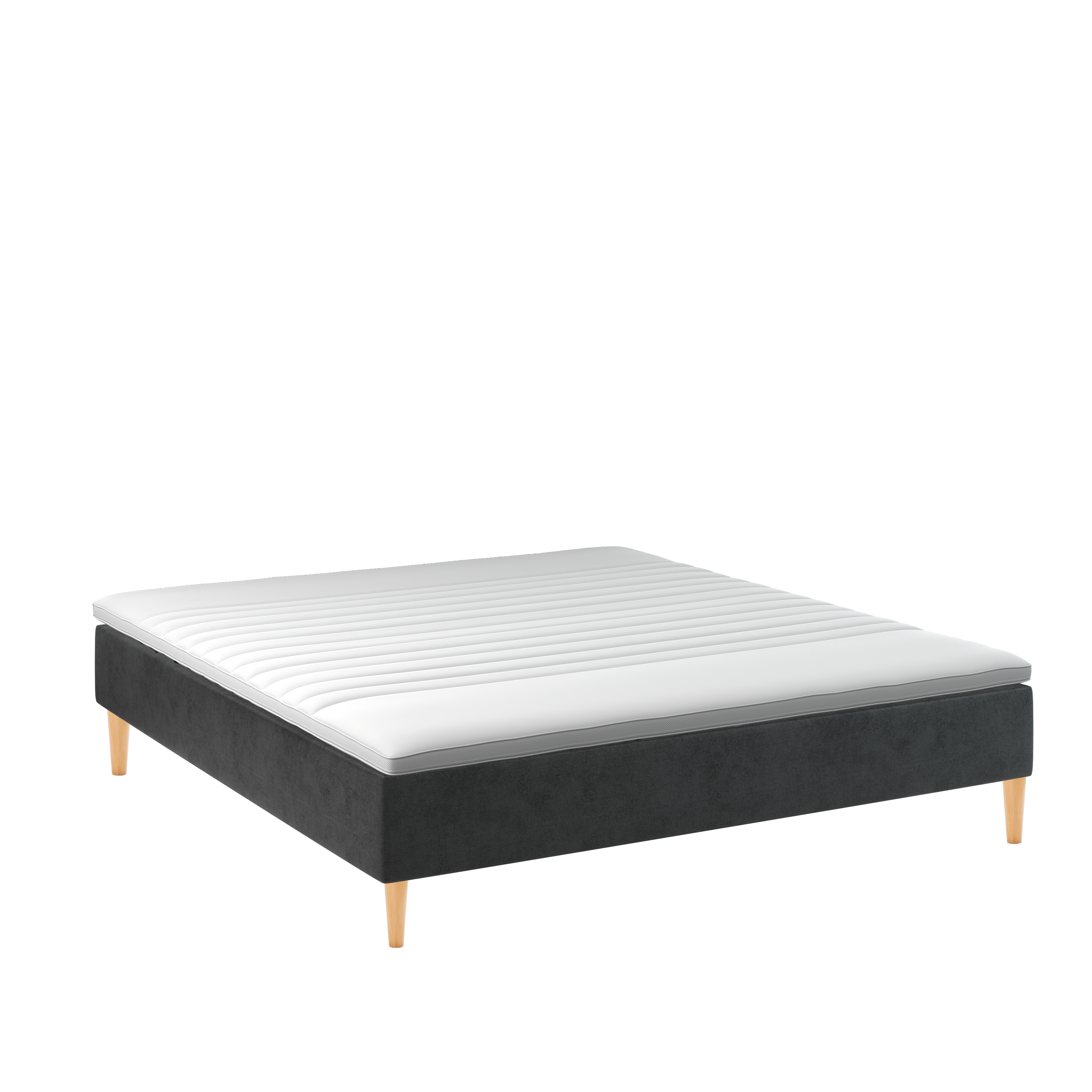 BOBOhome Tidur boxmadrass inkl. övermadrass, 180x200, heltäckande - antracitgrå Fast (80-100 kg) Medium