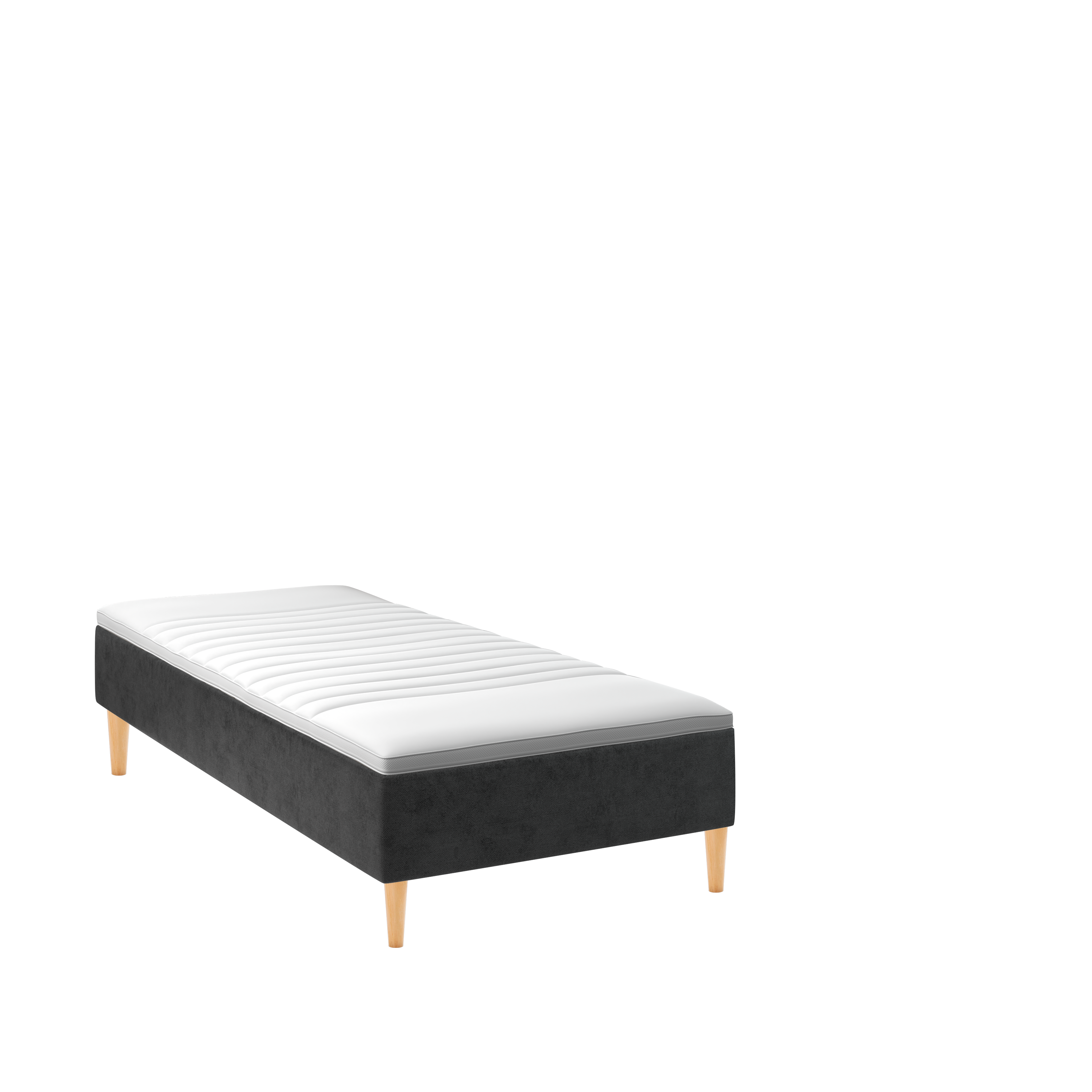 BOBOhome Tidur boxmadrass inkl. övermadrass (90x200), heltäckande - antracitgrå