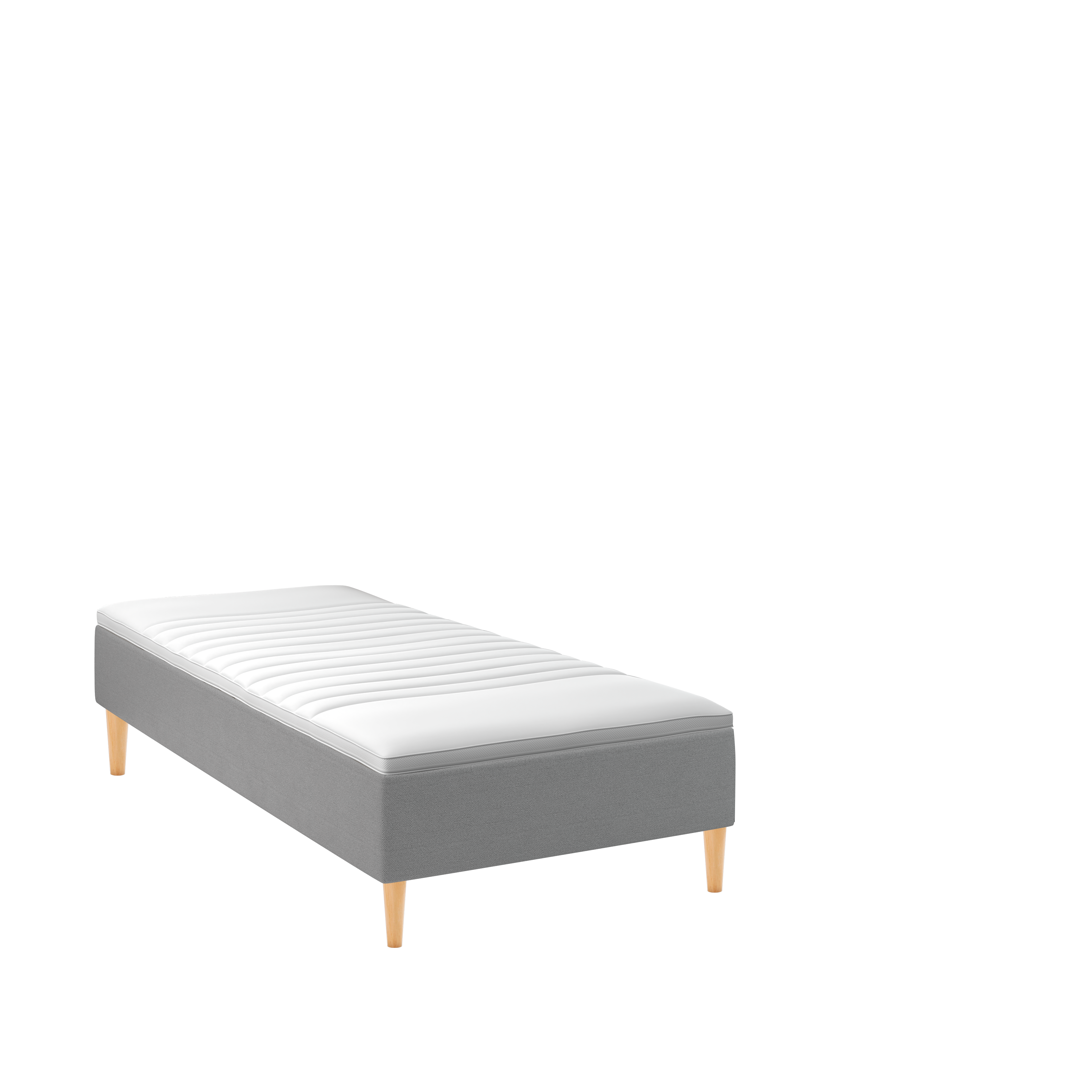 BOBOhome Tidur boxmadrass inkl. övermadrass (90x200), heltäckande - ljusgrå