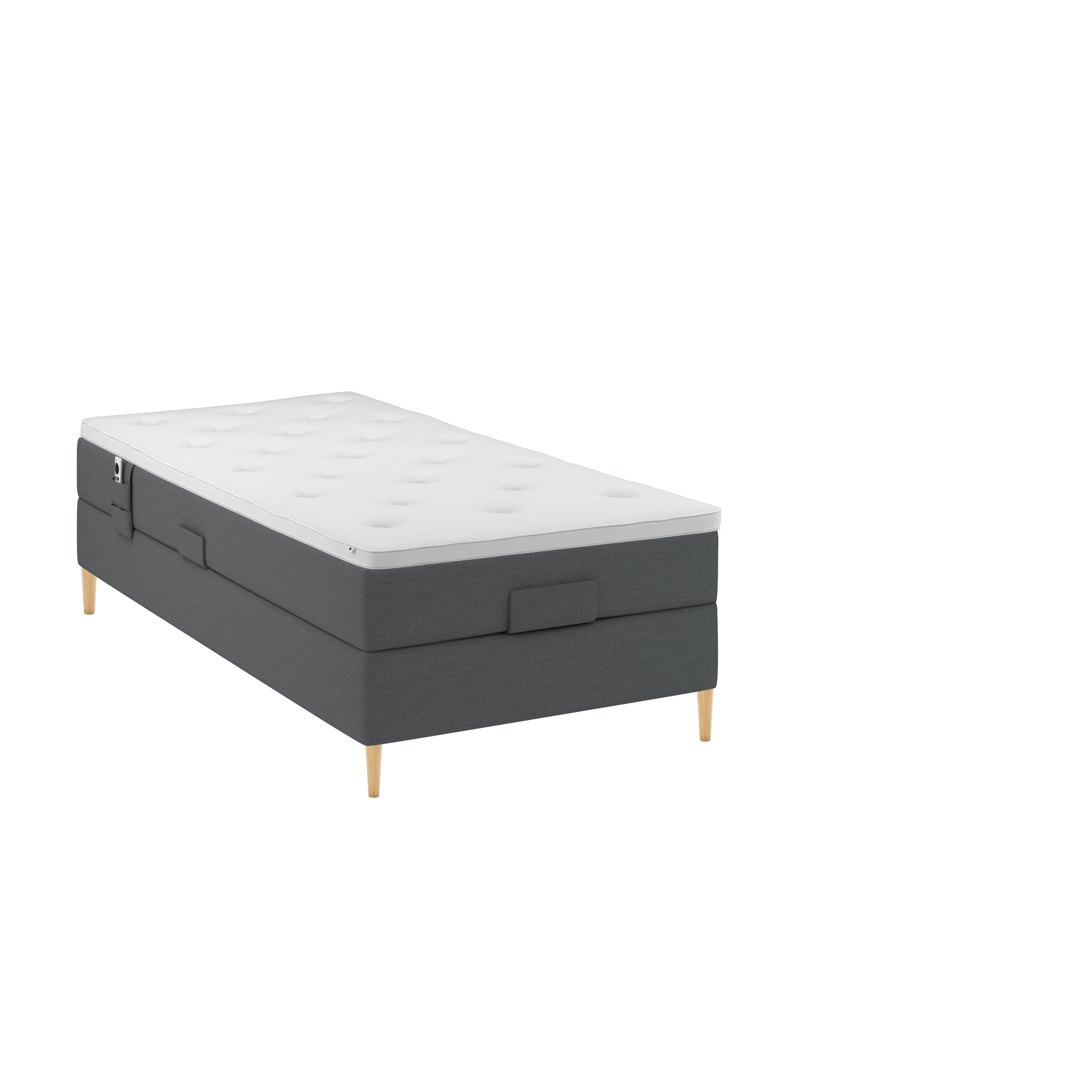 BOBOhome Tidur+ höjdsäng inkl. bäddmadrass, 90x200 - antracitgrå