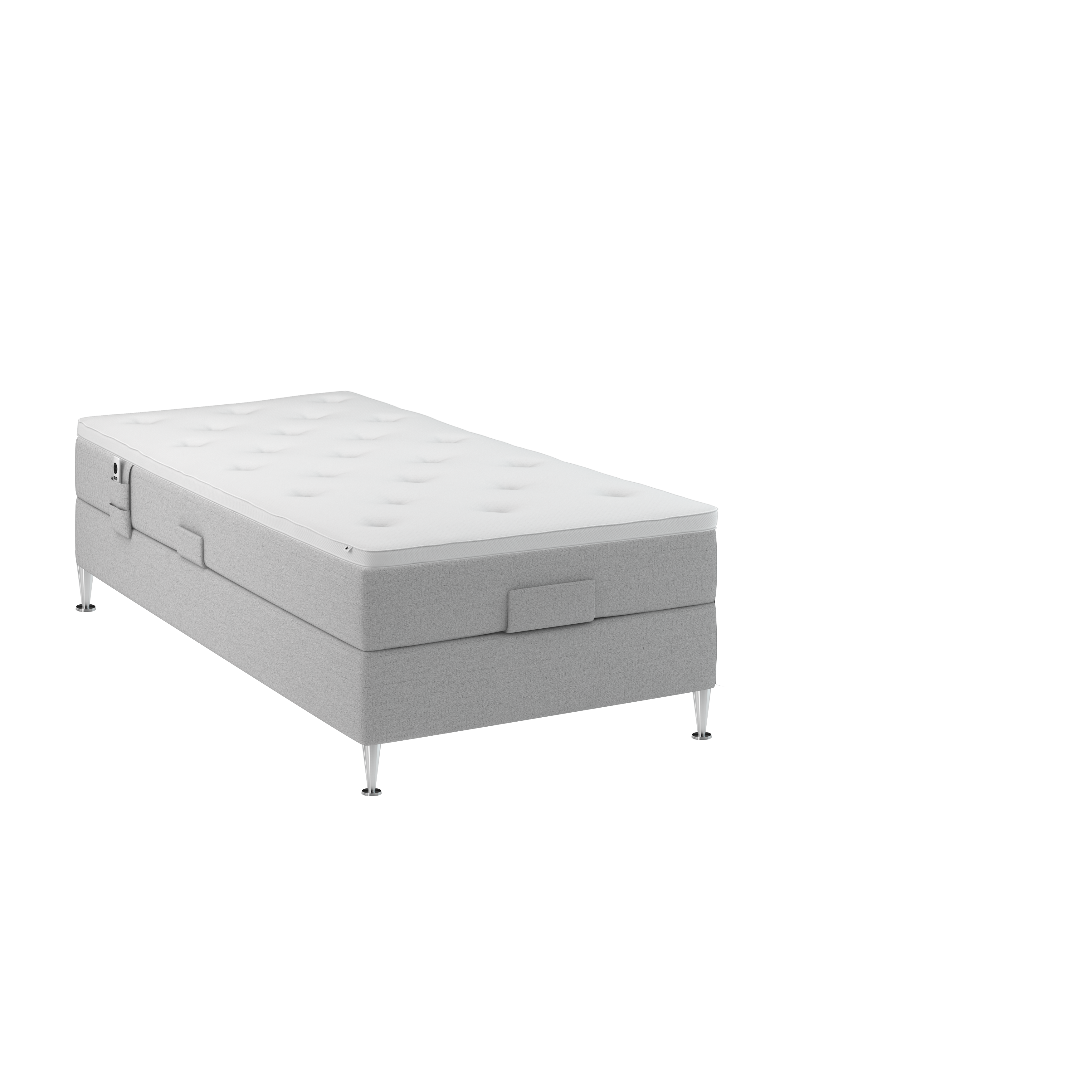 BOBOhome Tidur+ höjdsäng inkl. bäddmadrass, 90x200 - ljusgrå