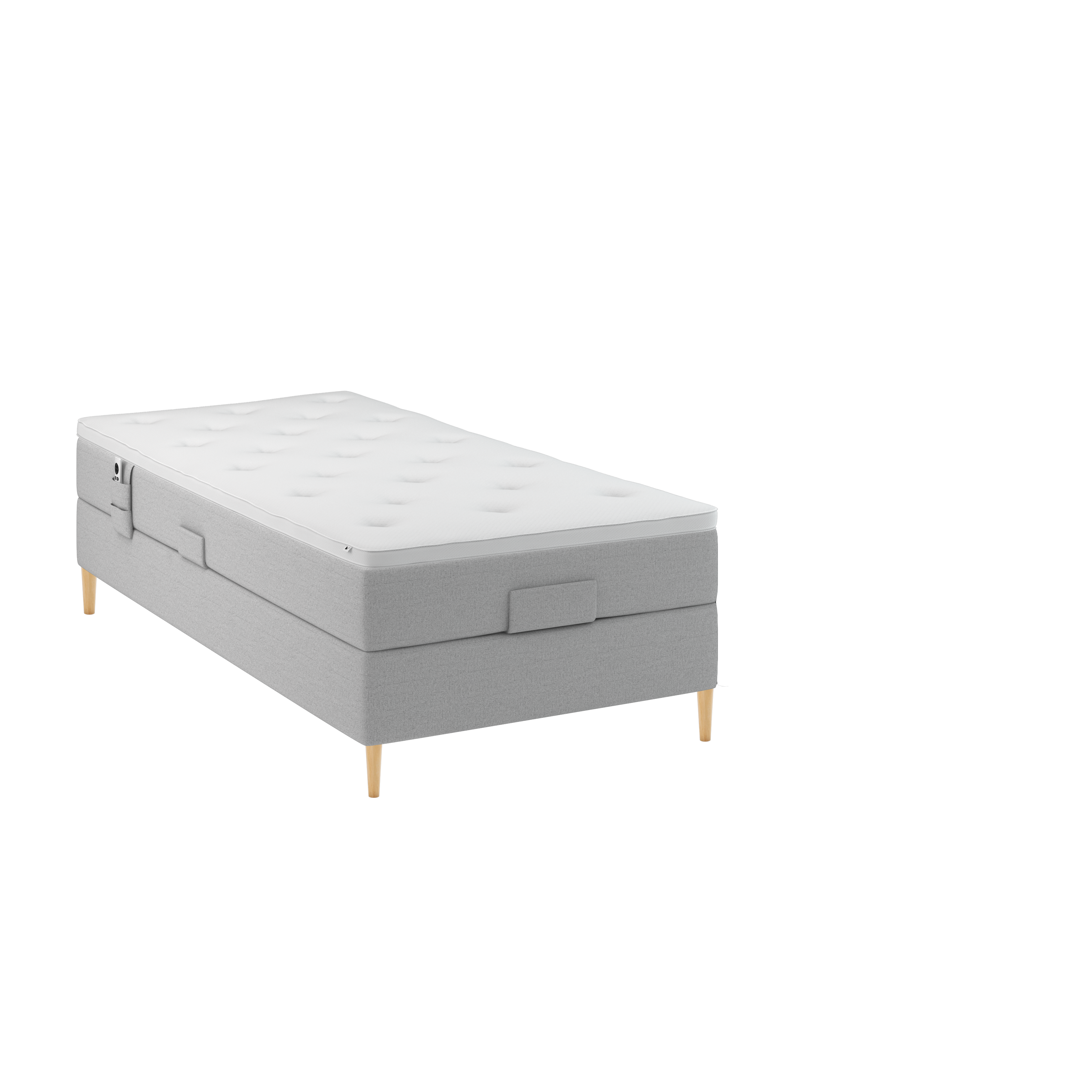 BOBOhome Tidur+ höjdsäng inkl. bäddmadrass, 90x200 - ljusgrå