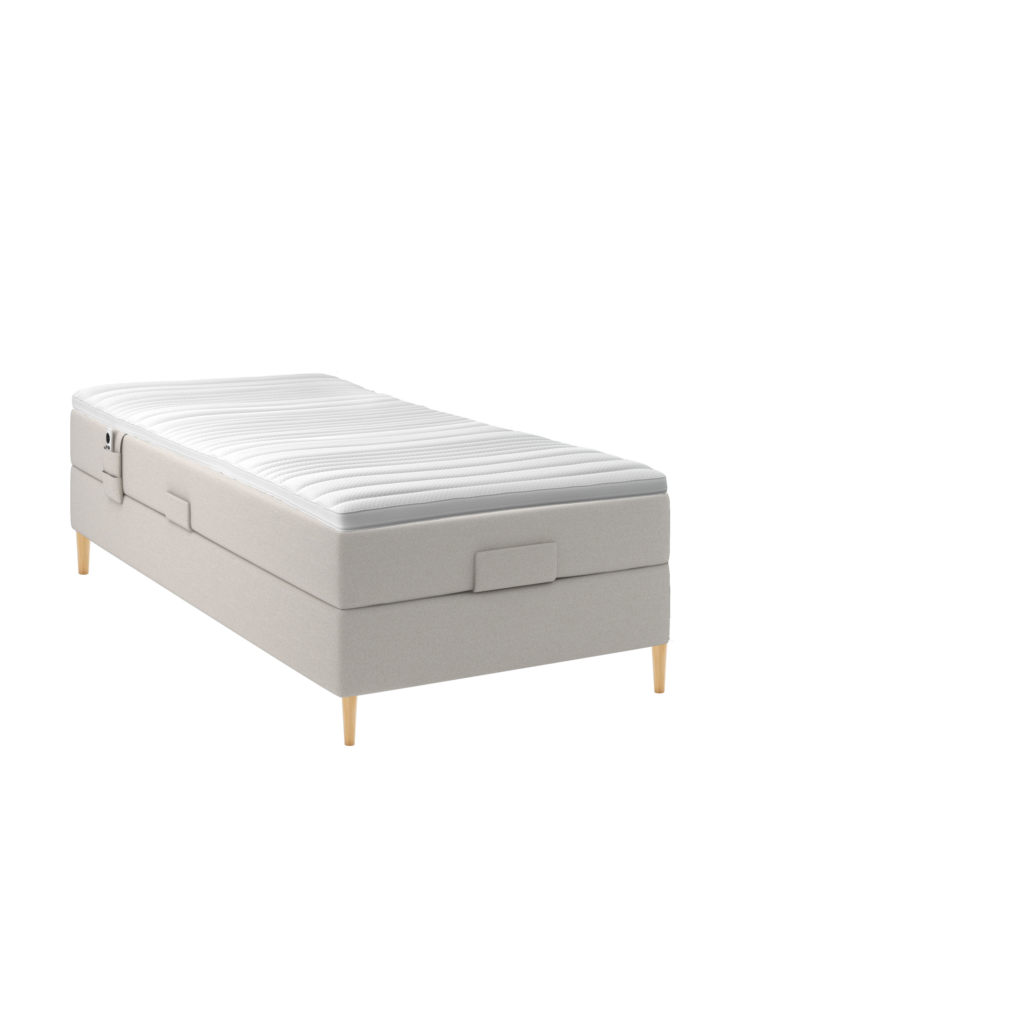 BOBOhome Tidur+ höjdsäng inkl. bäddmadrass, 90x200 - sandfärgad