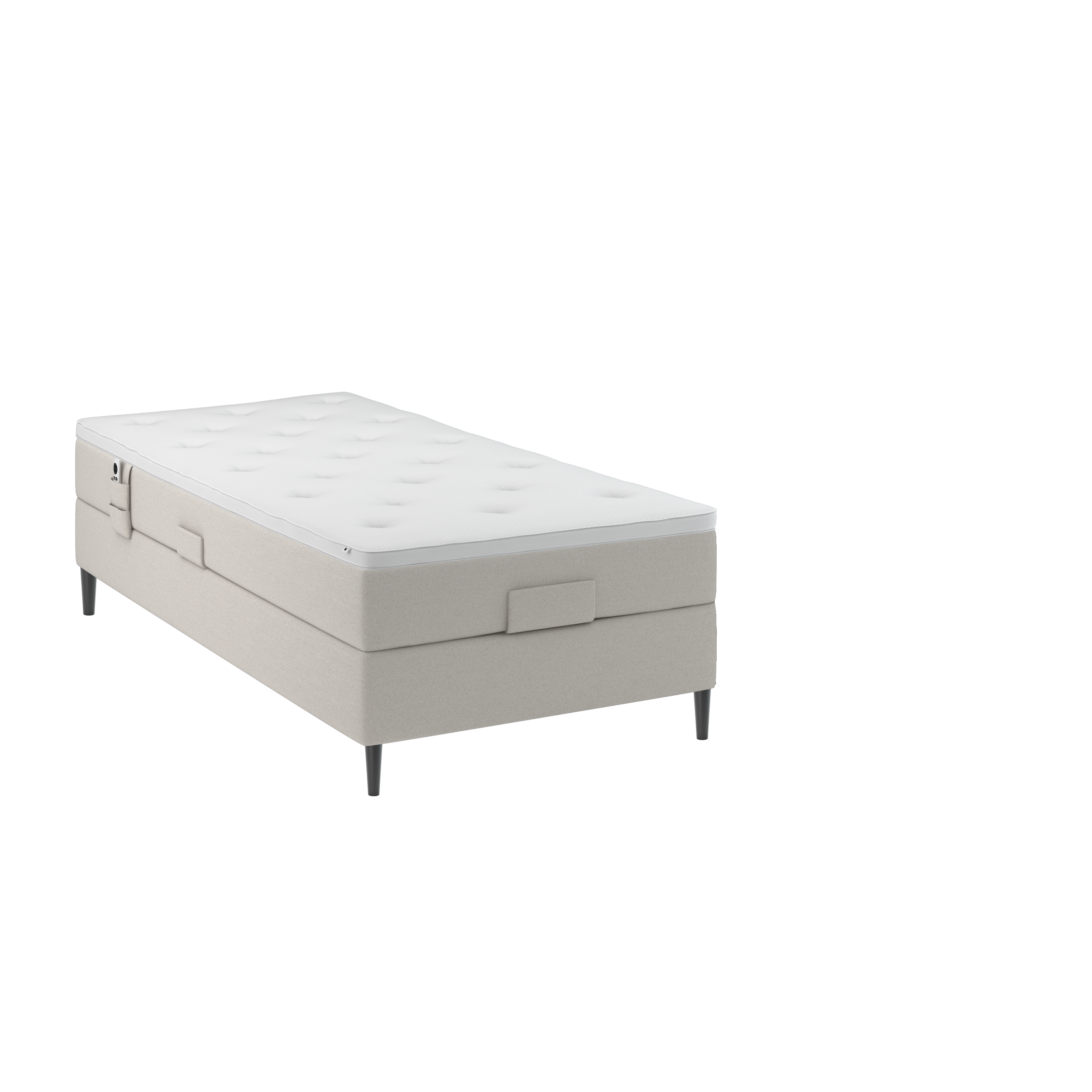 BOBOhome Tidur+ höjdsäng inkl. bäddmadrass, 90x200 - sandfärgad