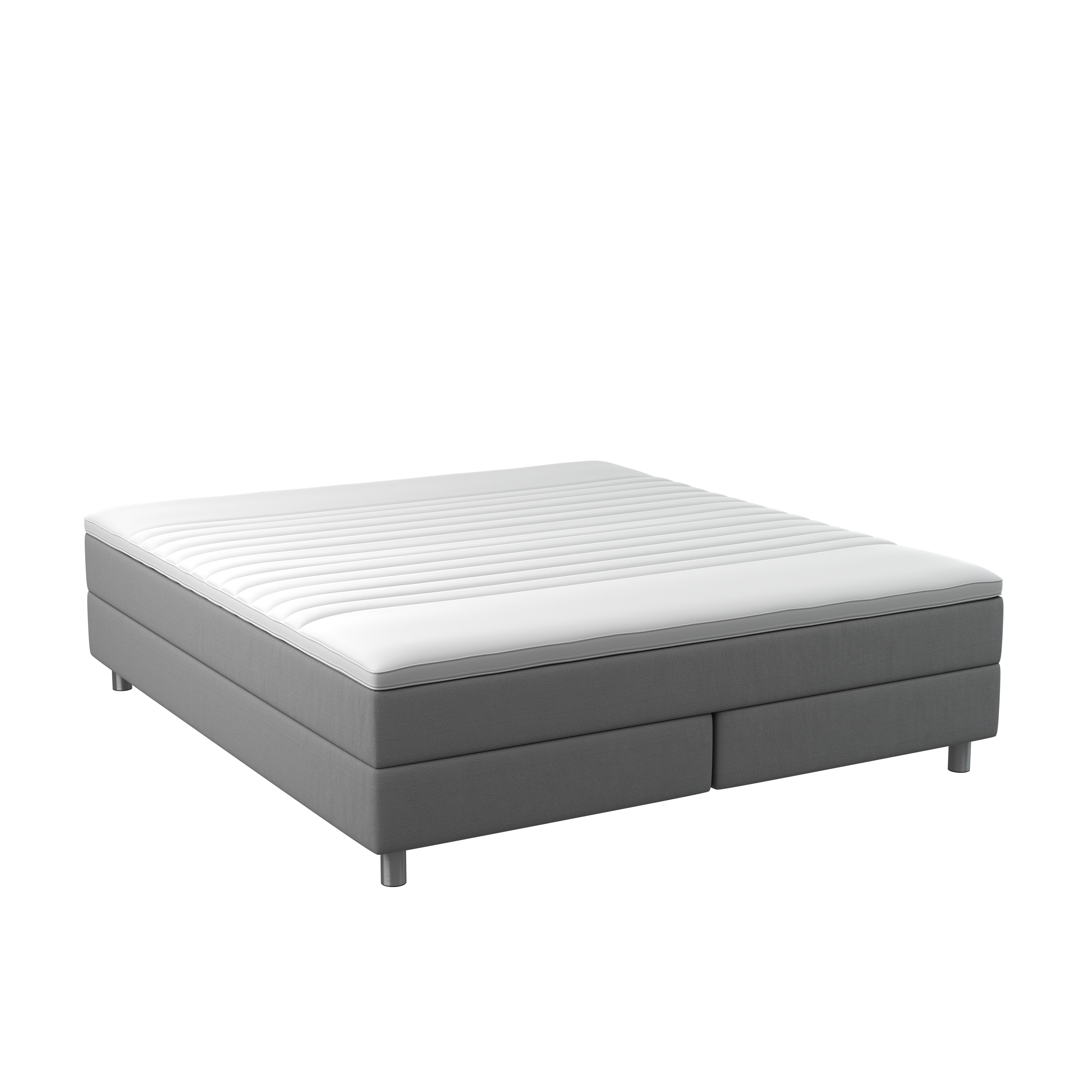 BOBOhome Tidur kontinentalsäng inkl. bäddmadrass, 180x200 - ljusgrå Fast (80-100 kg) Fast
