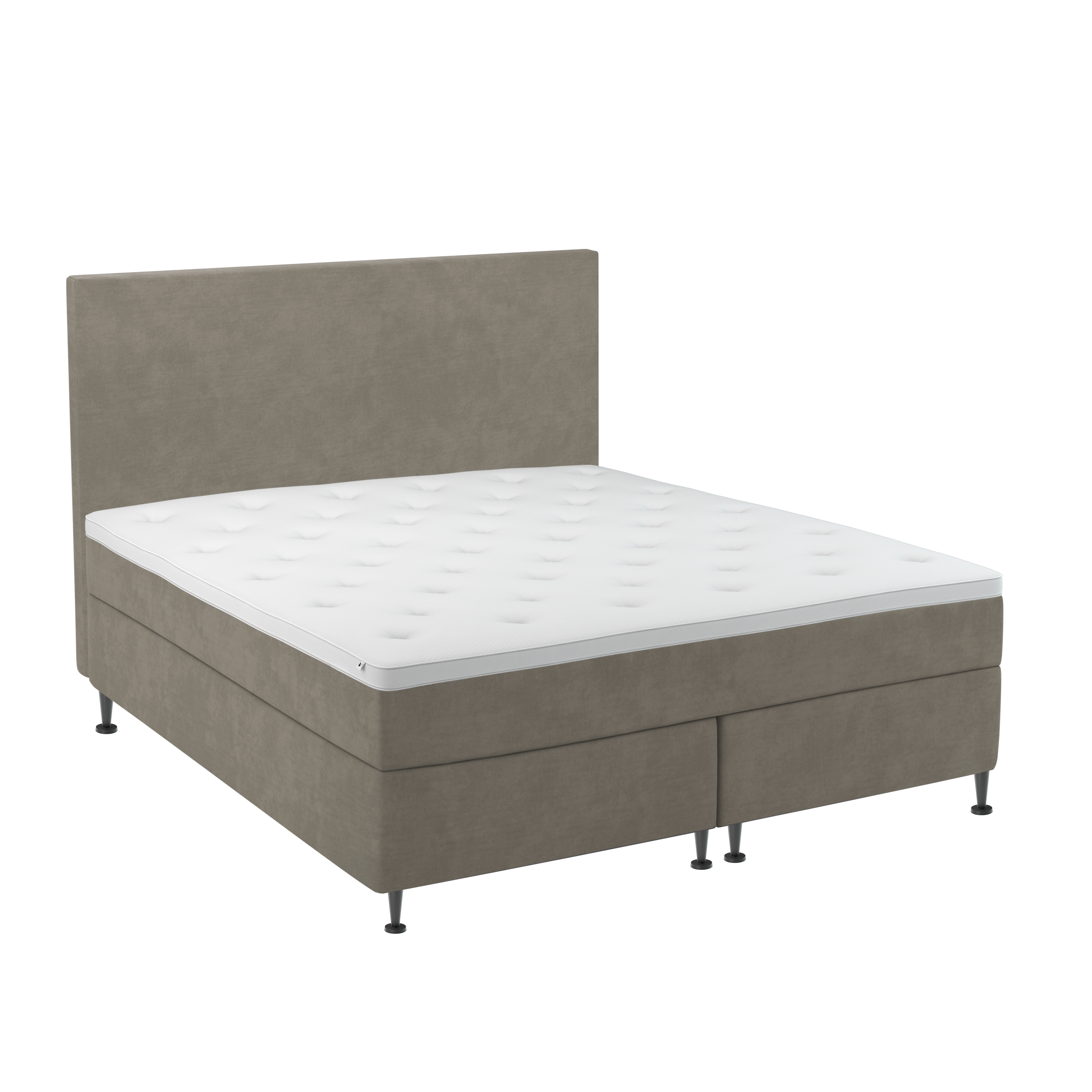 BOBOhome Tidur+ kontinentalsäng inkl. bäddmadrass och sänggavel, 180x200 - sandfärgad Medium (under 80 kg) Ekstra fast