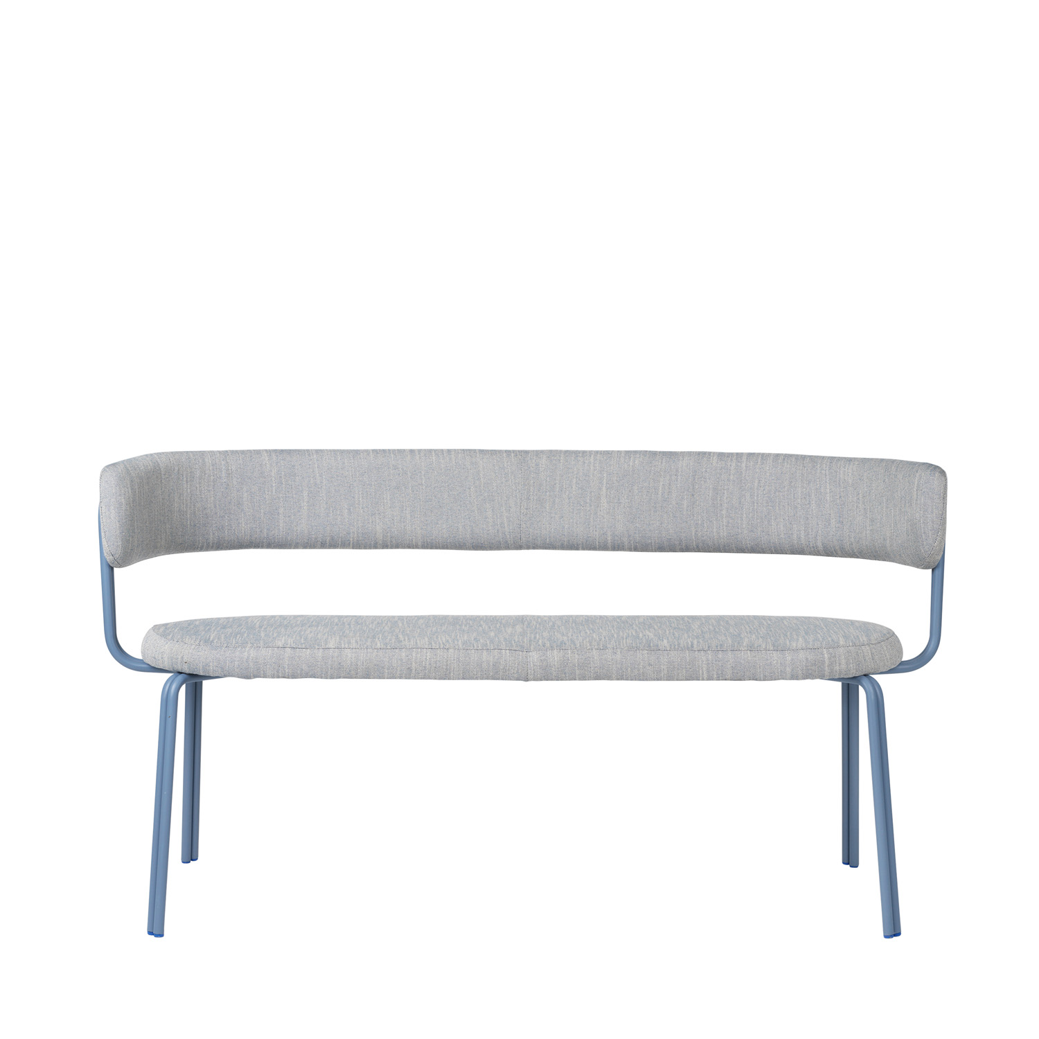 BROSTE COPENHAGEN Oda Bänk, med Ryggstöd - Tyg och Blått Järn (140 x 55 cm)