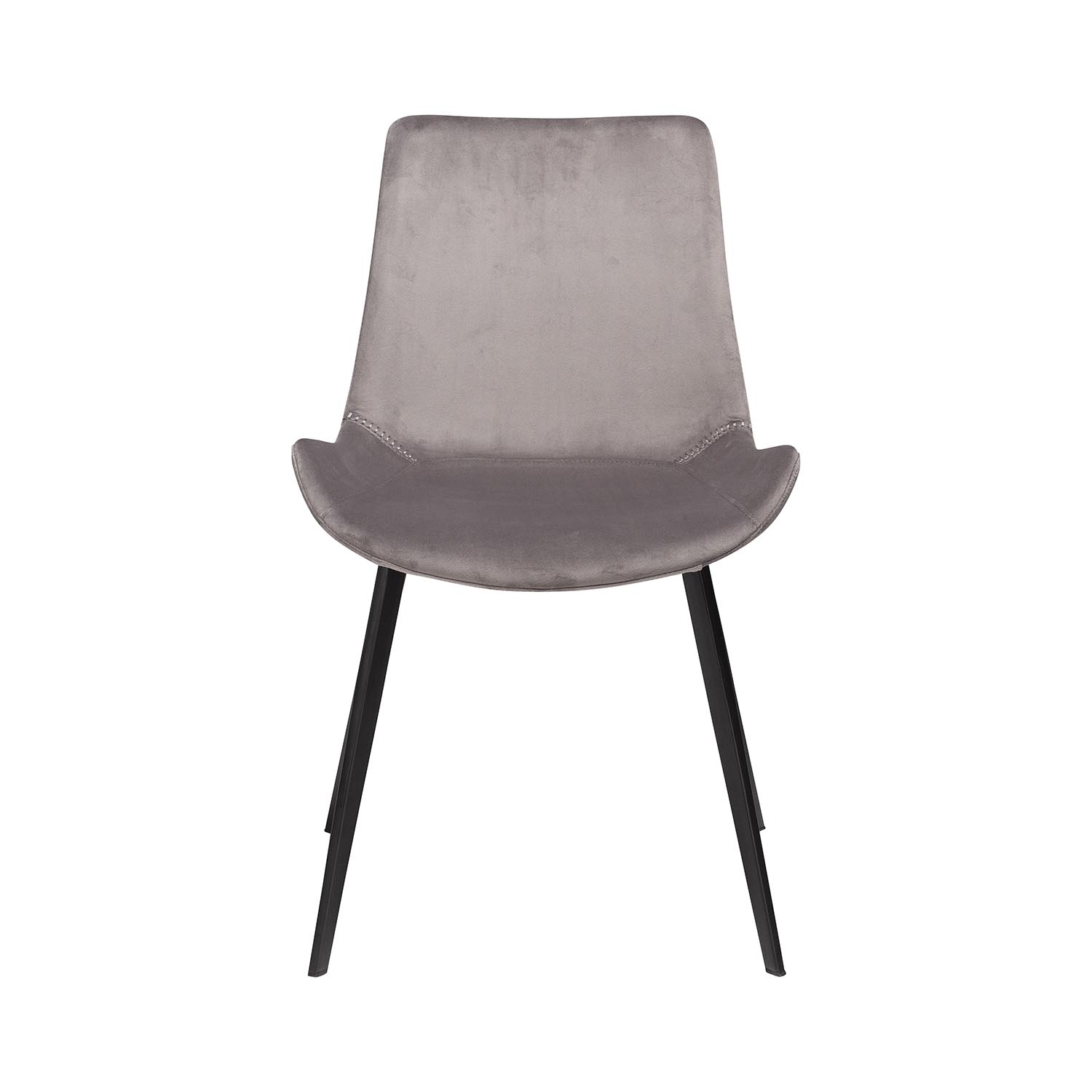 DAN-FORM Hype matbordsstol - grå velour och svart stål