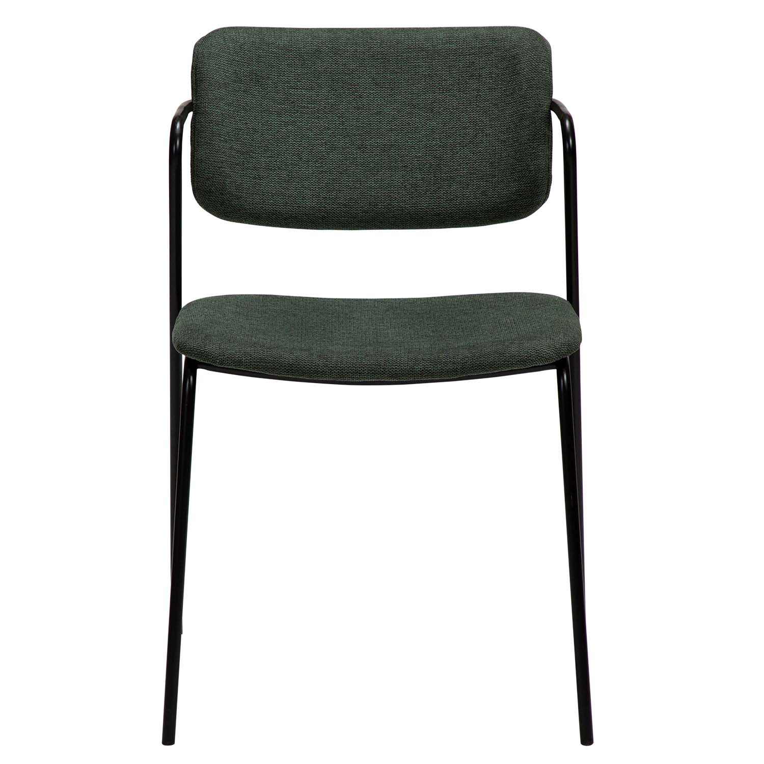 DAN-FORM Zed matbordsstol, med armstöd - grönt tyg och svart metall