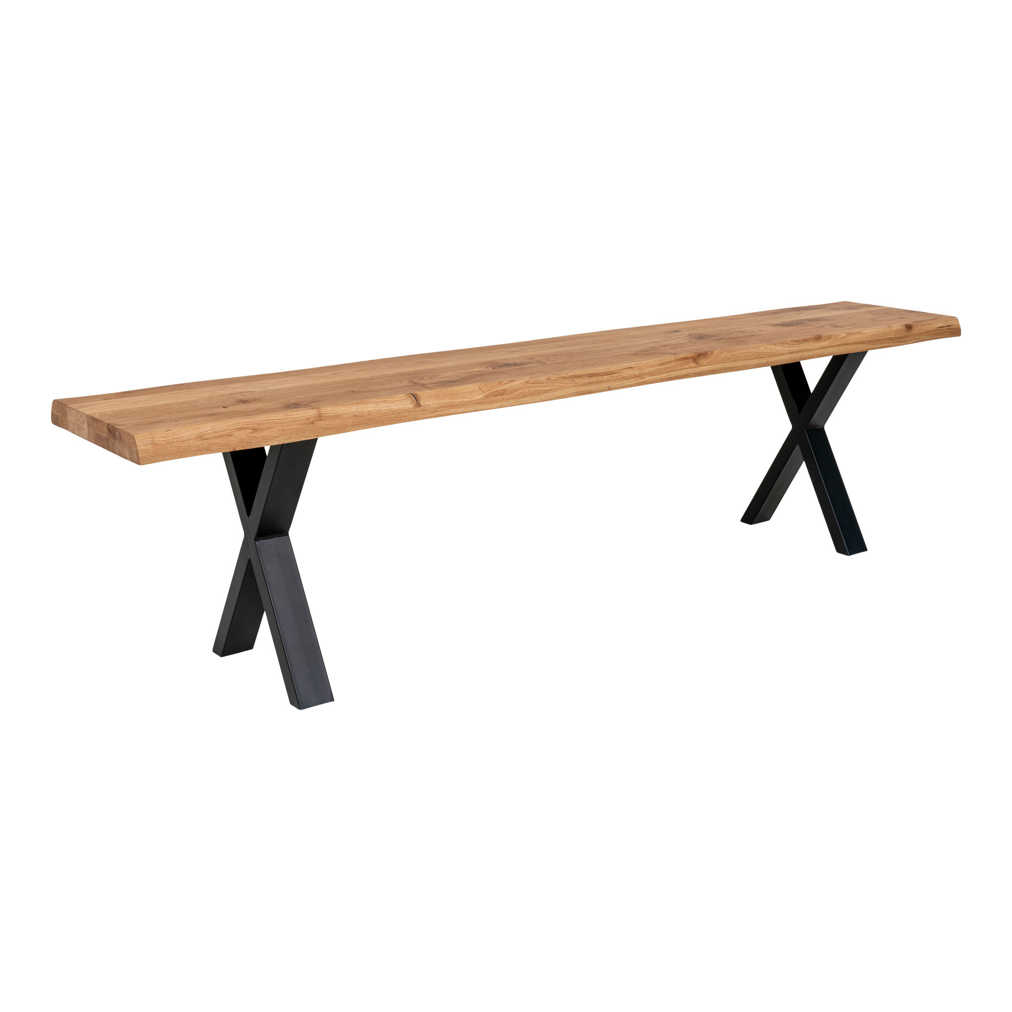 HOUSE NORDIC Toulon Bänk - Naturlig Ek och Metall (180 x 34 cm)