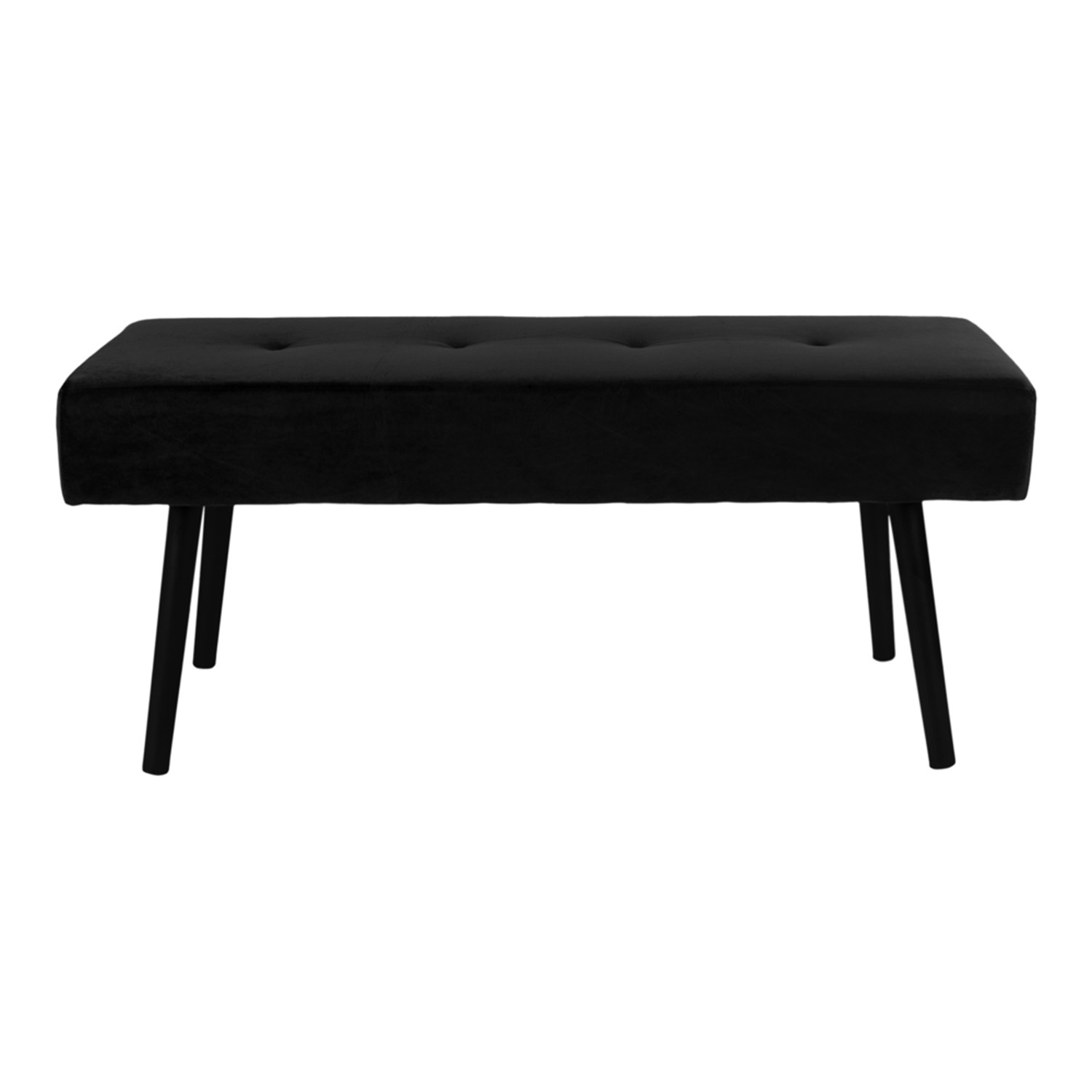HOUSE NORDIC rektangulär Skiby-bänk - svart velour och metall (100x35)