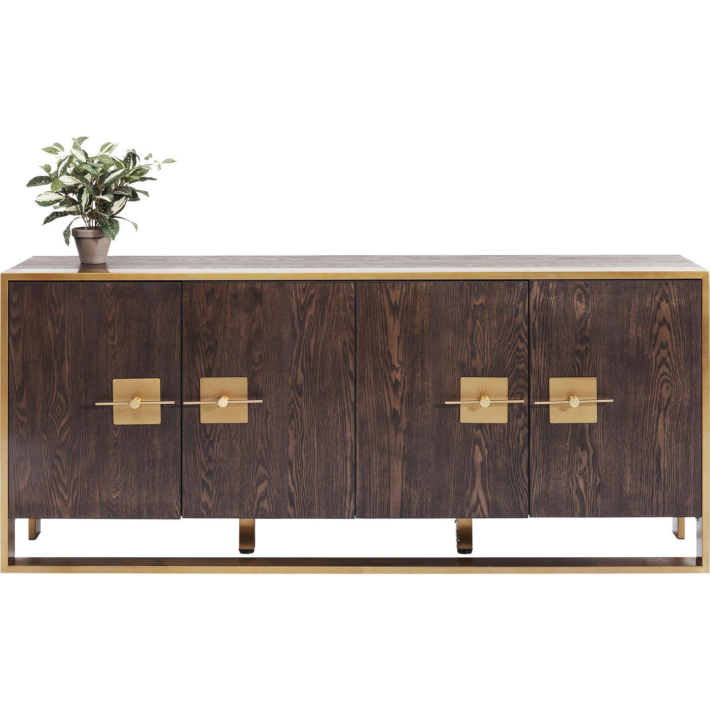 KARE DESIGN Osaka Skänk - Brun AskfanÃƒÂ©r / Mässingsstål, med 4 Luckor
