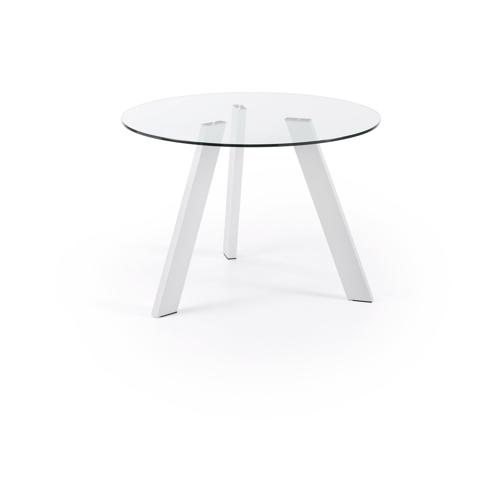 LAFORMA Columbia Matbord - Klart / Vitt Glas / Metall, Runt (ÃƒËœ 110 cm)