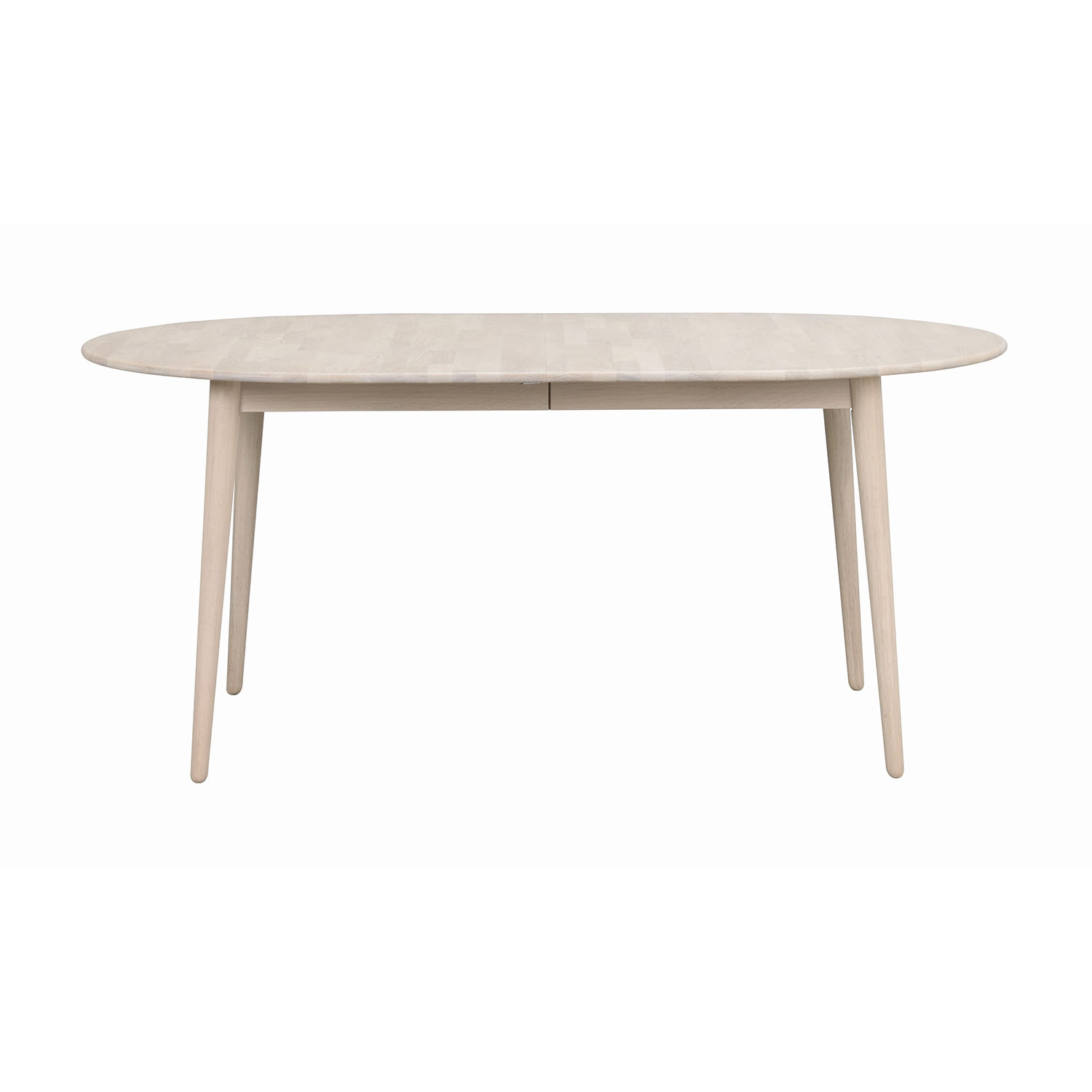 ROWICO Tyler Ovalt Matbord, med Utdragsfunktion - Massiv Vitpigmenterad Ek (170 / 210 x 105 cm)