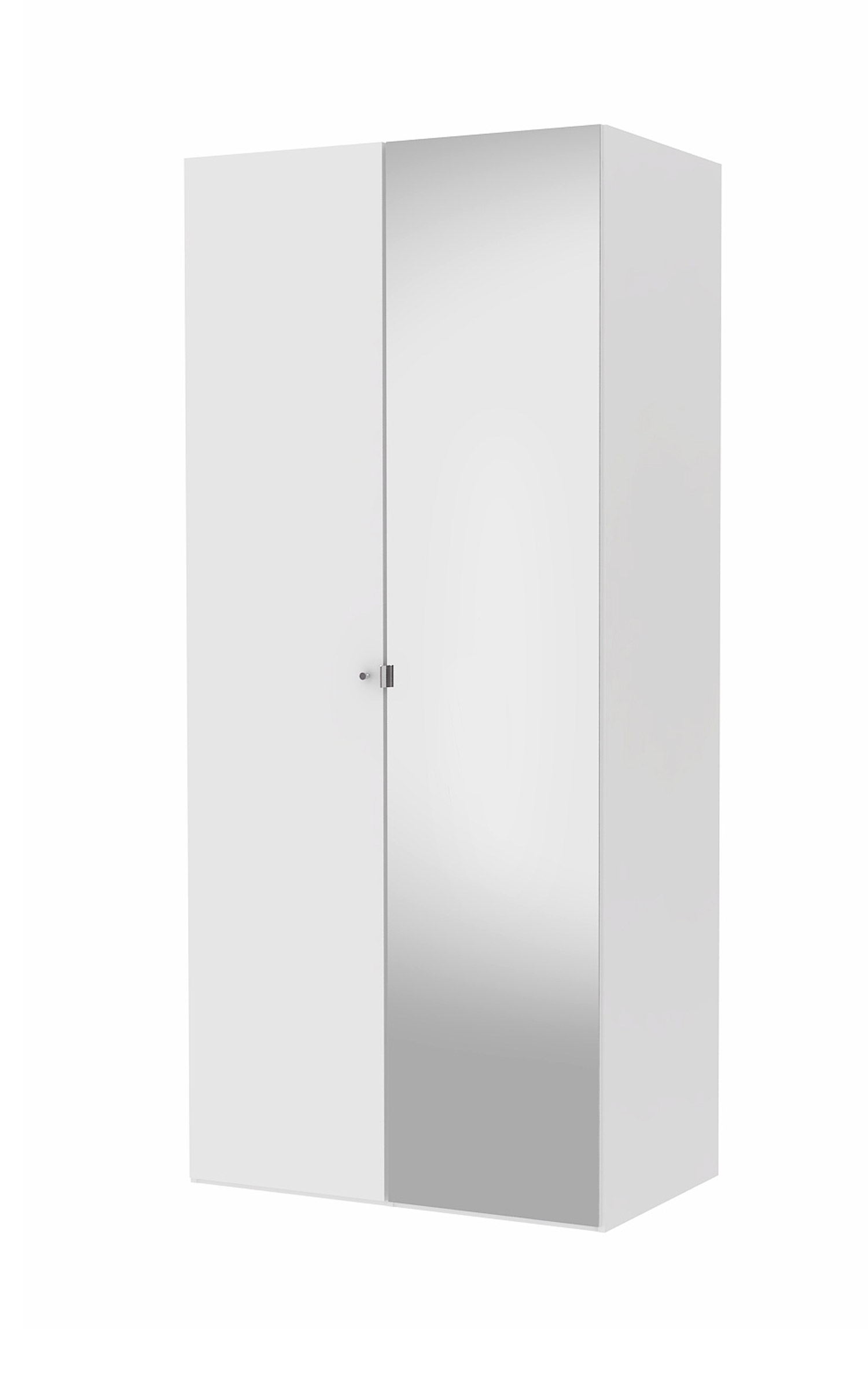 TVILUM Spara Garderob - Vit / Ekstomme Trä med Spegeldörr, 100 cm