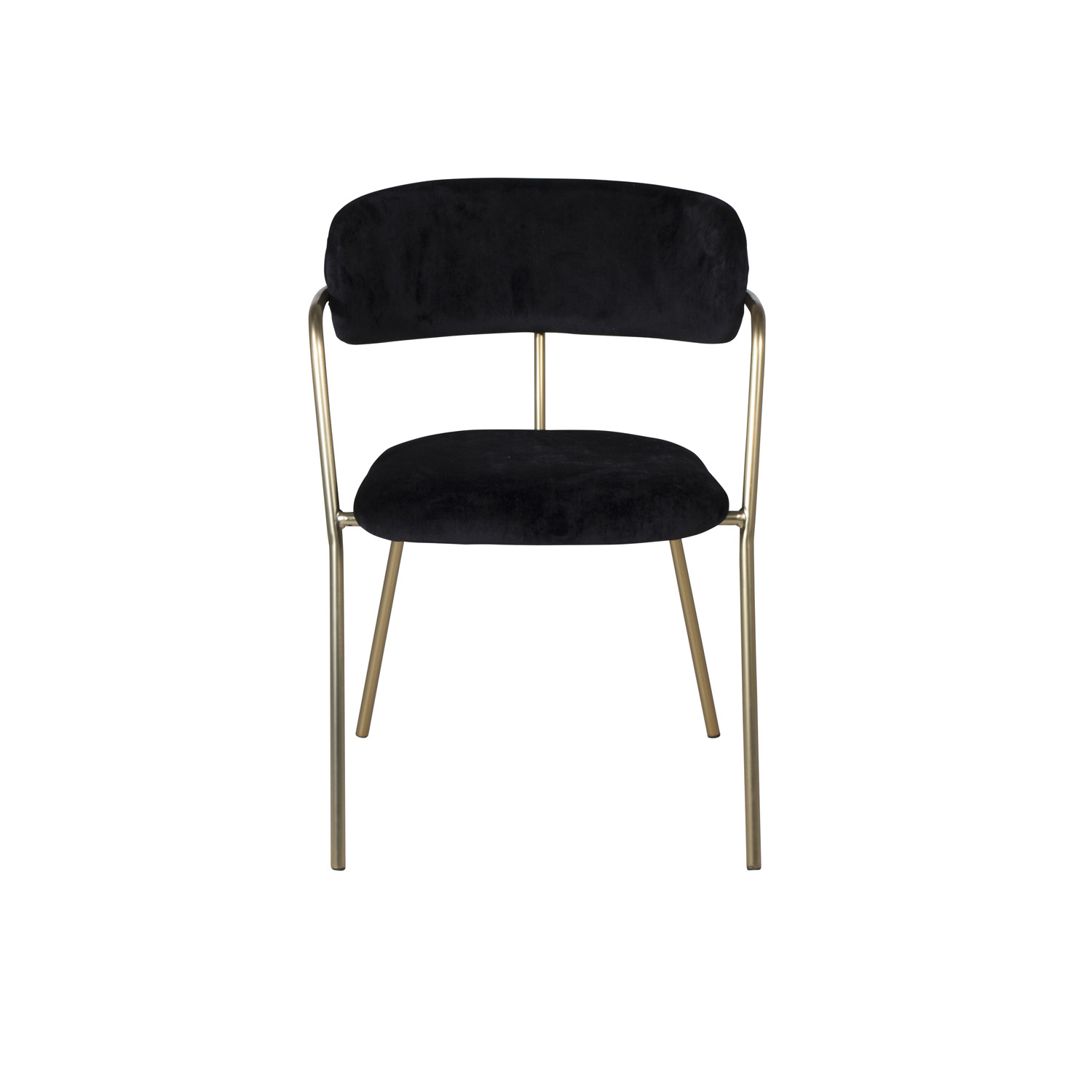 VENTURE DESIGN Arrow Matstol, med Armstöd - Svart Velour och Mässingsmetall