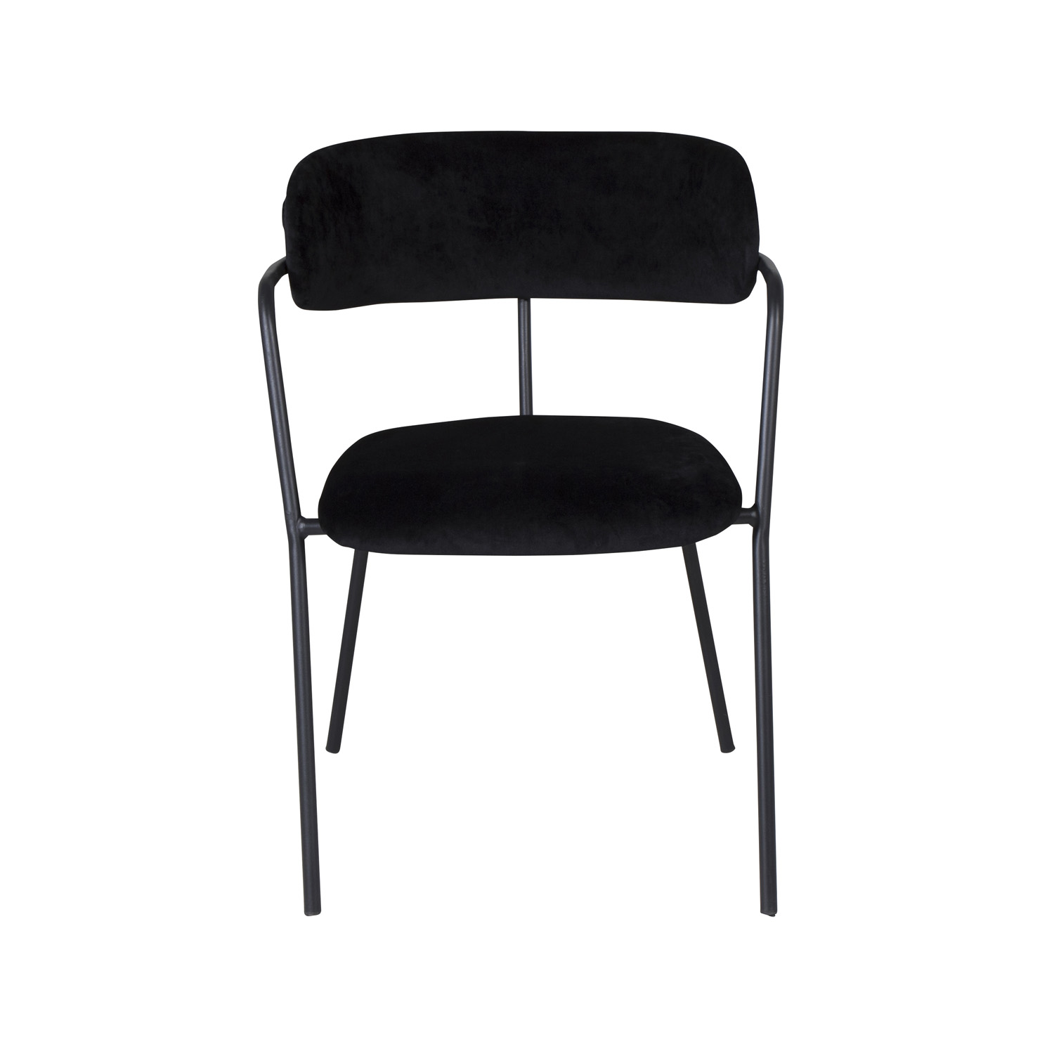 VENTURE DESIGN Arrow Matstol, med Armstöd - Svart Velour och Svart Metall