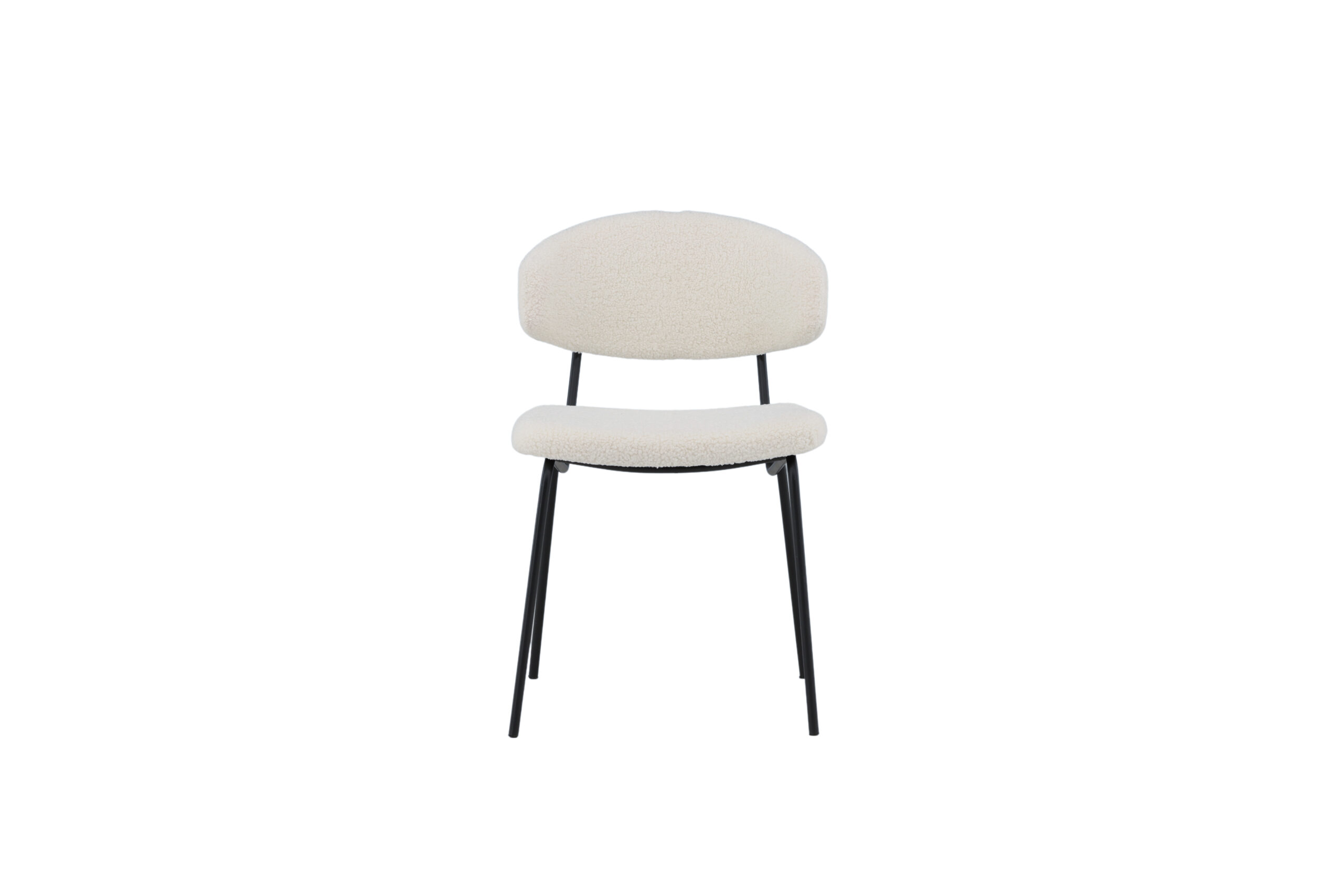 VENTURE DESIGN Chico matstol - vit bouclé och svart stål