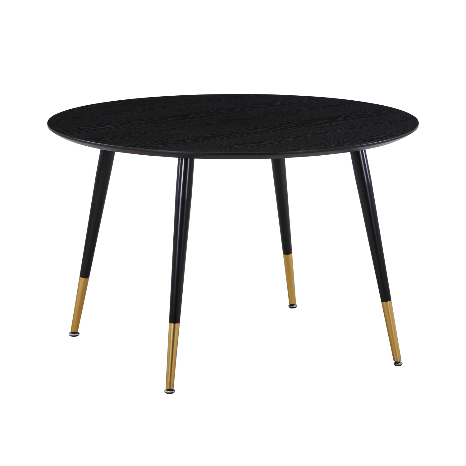 VENTURE DESIGN Dipp Matbord - Svart MDF och Mässing / Svart Metall (ÃƒËœ 115 cm)