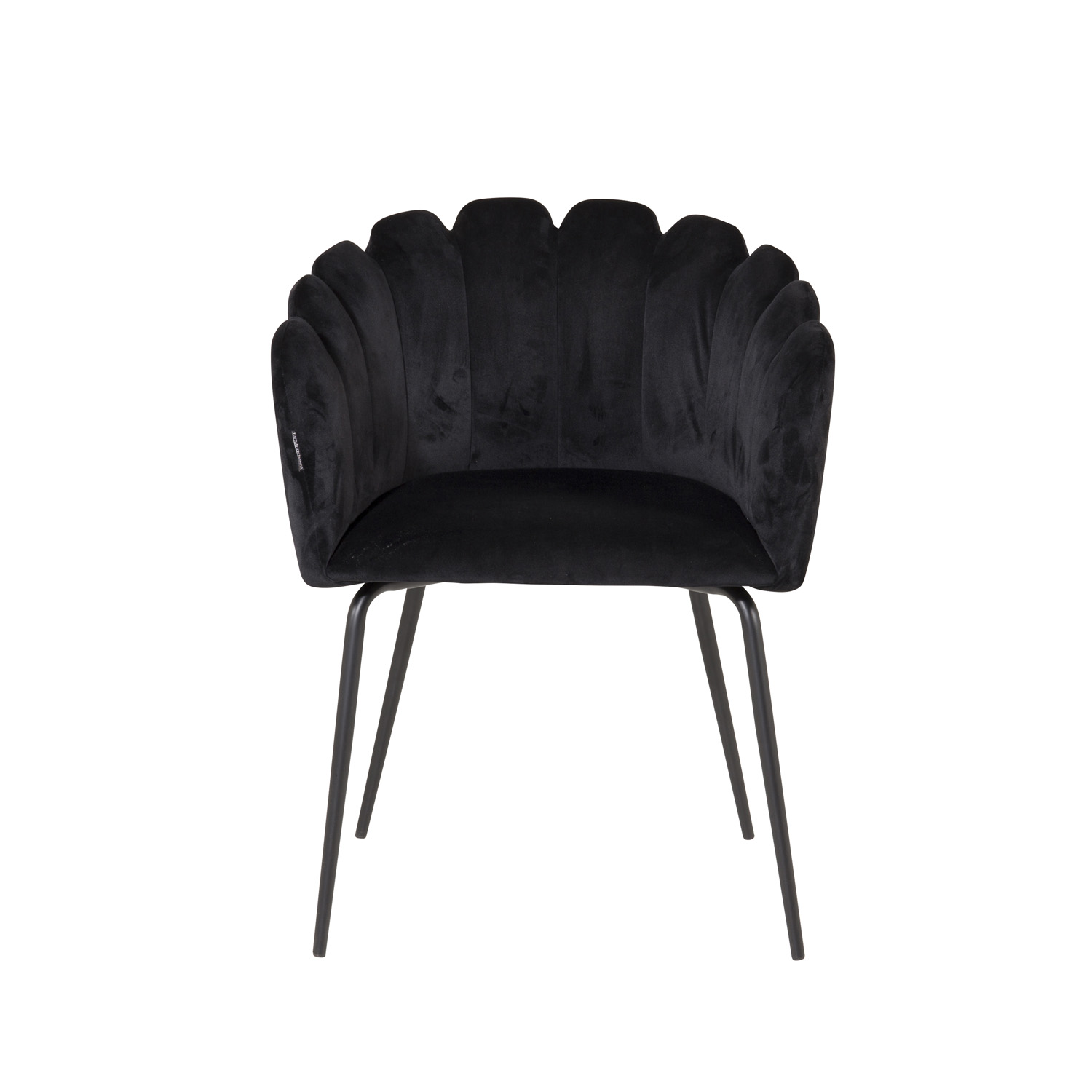 VENTURE DESIGN Limhamn matbordsstol, med armstöd - svart velour och metall