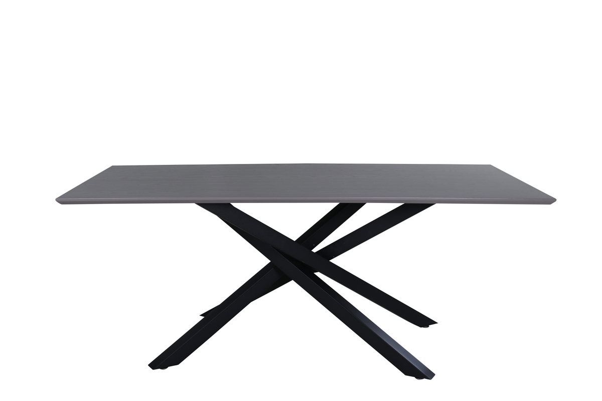 VENTURE DESIGN Piazza matbord, rektangulärt - grå faner och svart stål (180x90)