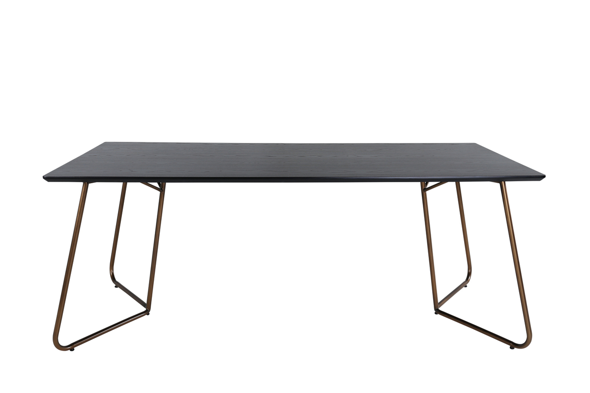VENTURE DESIGN Pippi matbord, rektangulärt - svart faner och kopparstål (190x90)