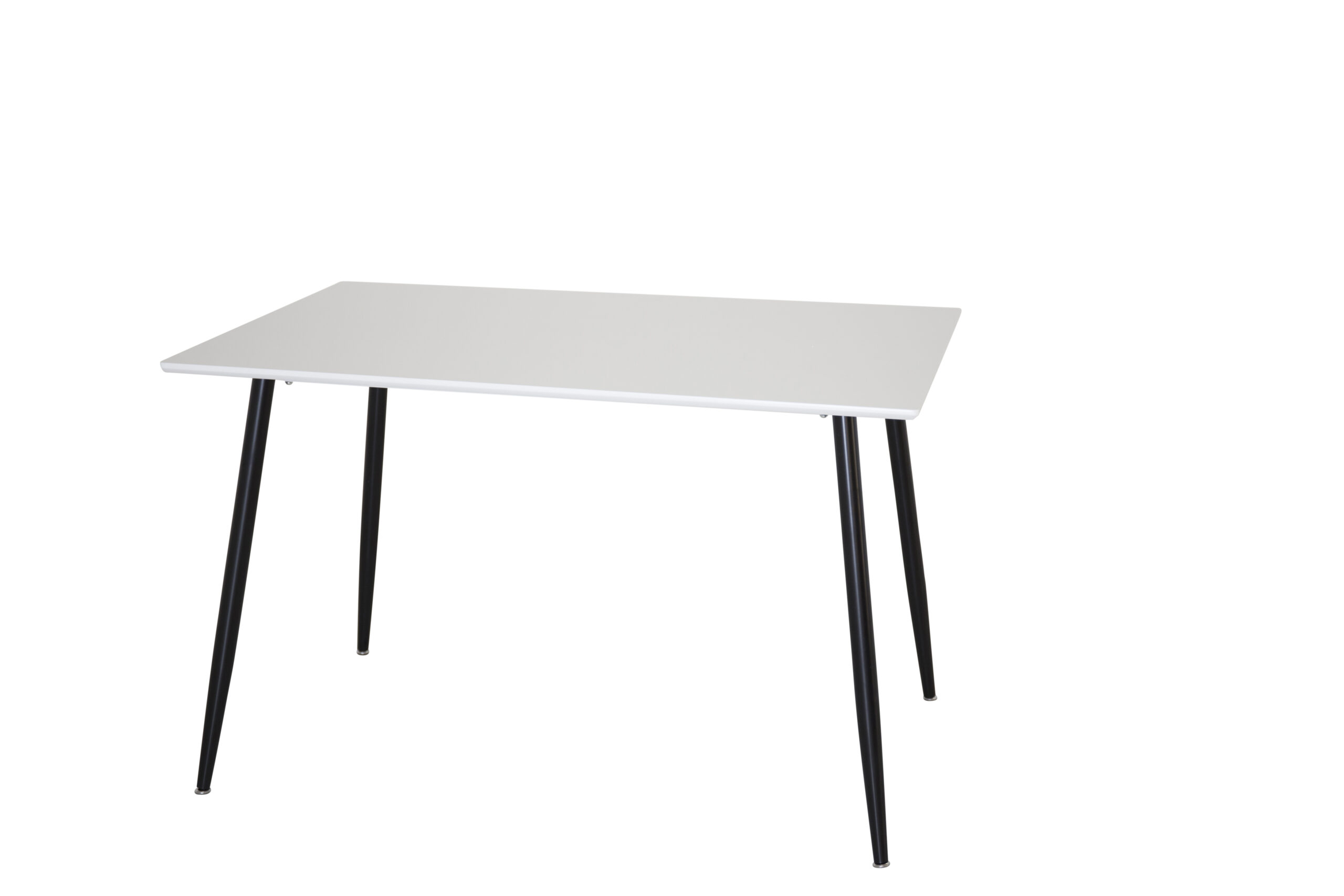 VENTURE DESIGN Polar matbord, rektangulärt - vit MDF och svart stål (120x80)
