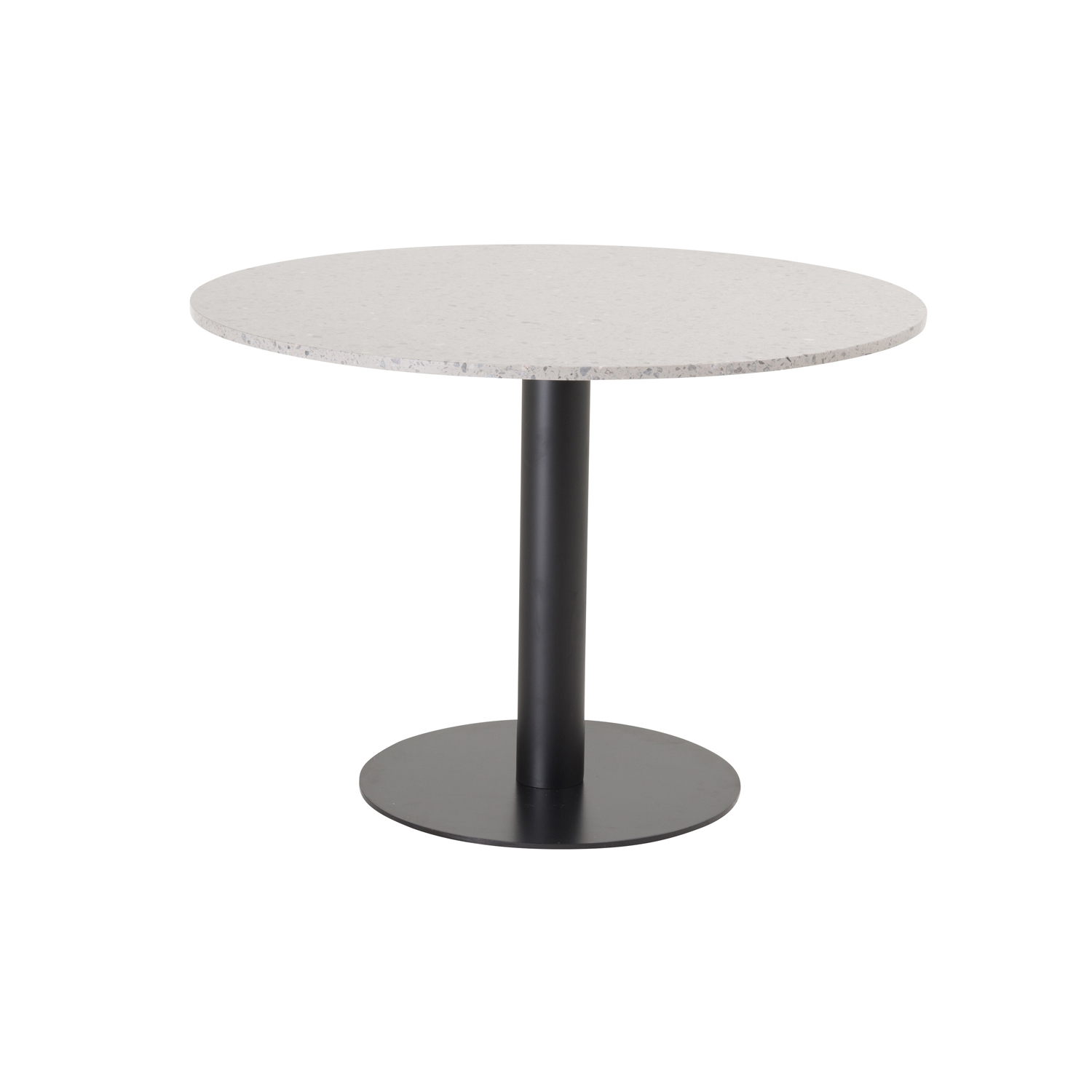 VENTURE DESIGN Razzia Matbord - Grå Terrazzo och Svart Metall (ÃƒËœ 106 cm)