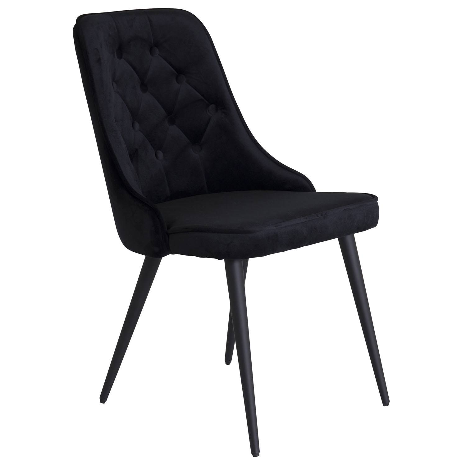 VENTURE DESIGN Velvet Deluxe matbordsstol, med armstöd - svart velour och svart metall