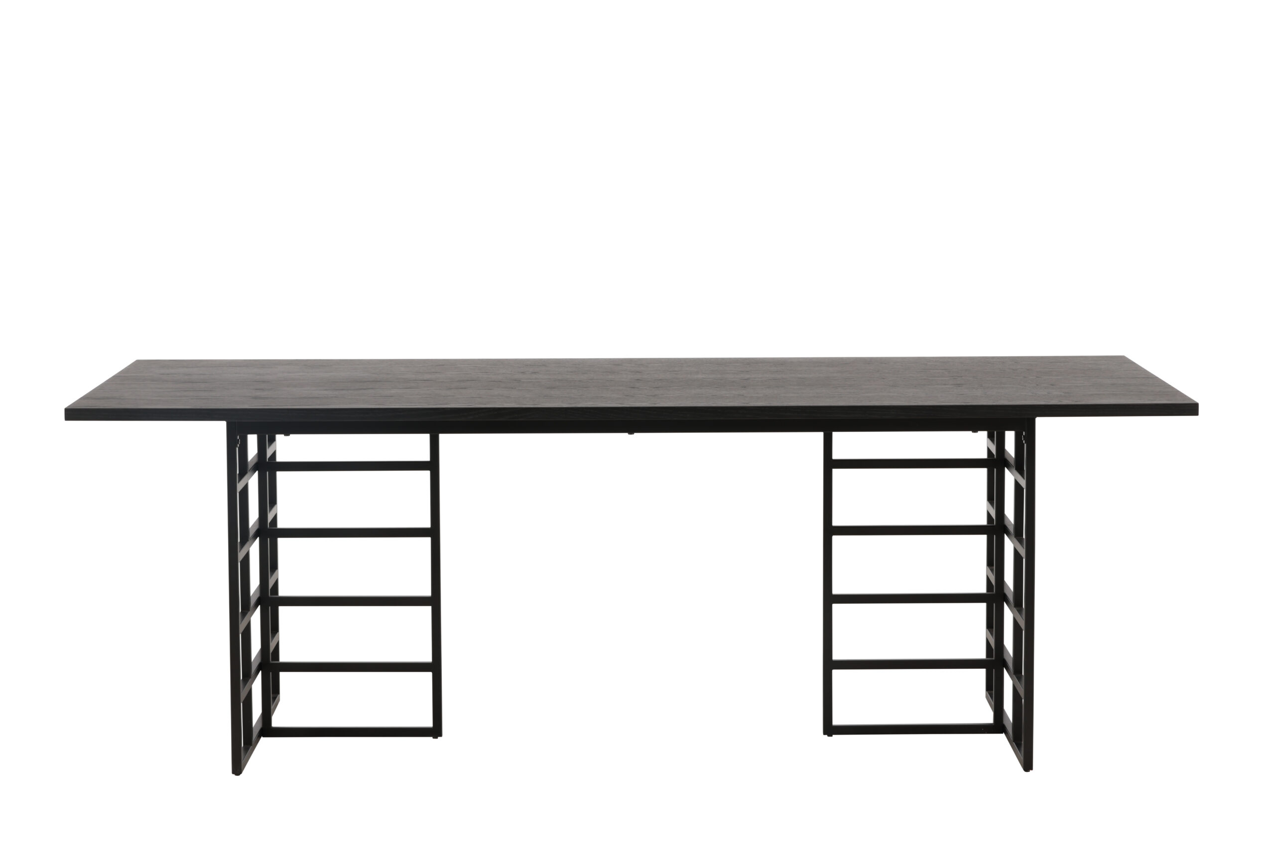 VENTURE DESIGN Ystad matbord, rektangulärt - svart ekfaner och svart aluminium (220x100)